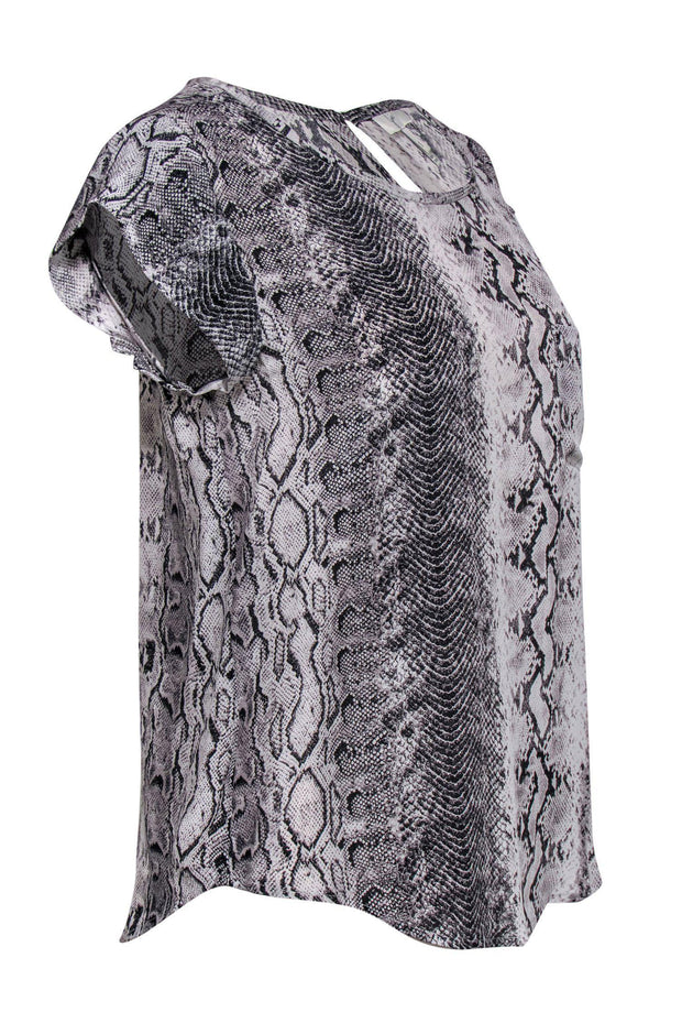 Current Boutique-Joie - Grey Snakeskin Print Top Sz S