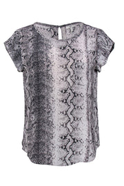 Current Boutique-Joie - Grey Snakeskin Print Top Sz S