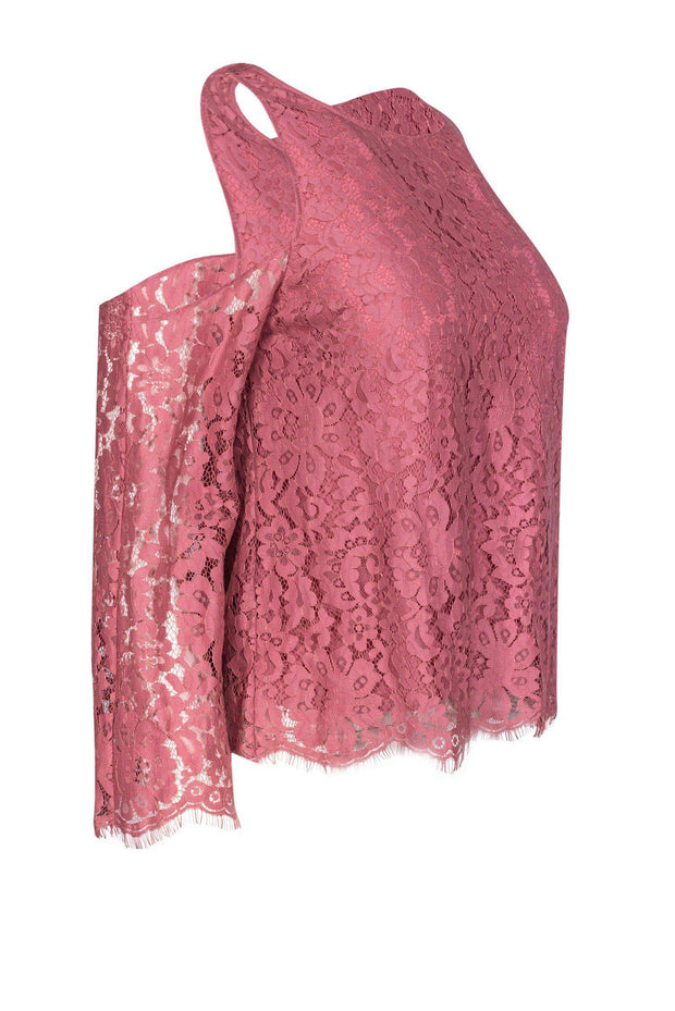 Current Boutique-Joie - Mauve Cold Shoulder Lace Top Sz XS