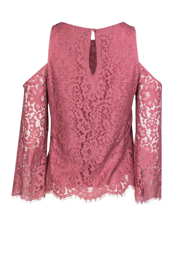 Current Boutique-Joie - Mauve Cold Shoulder Lace Top Sz XS