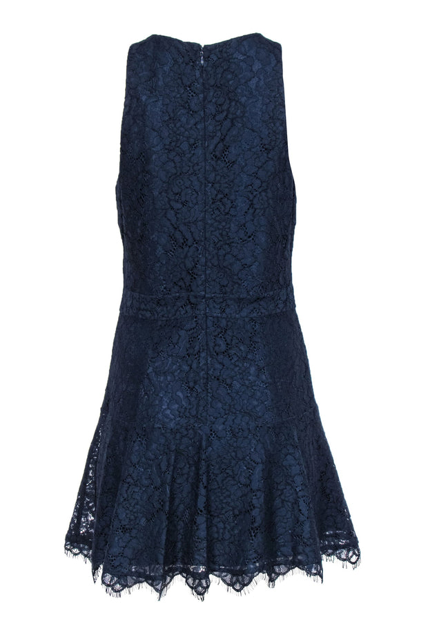 Current Boutique-Joie - Navy Lace “Adisa” Cocktail Dress w/ Ruffled Hem Sz 8