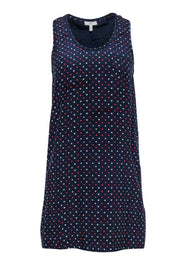 Current Boutique-Joie - Navy Sleeveless Racerback Shift Dress w/ Card Suit Print Sz XS