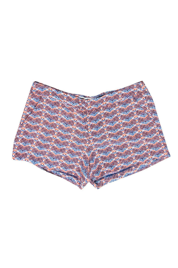 Current Boutique-Joie - Orange & Blue Tribal Print Shorts Sz 6