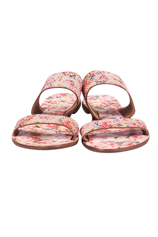 Current Boutique-Joie - Pink Floral Print Double Strap Sandals Sz 7