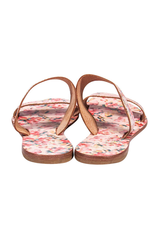 Current Boutique-Joie - Pink Floral Print Double Strap Sandals Sz 7