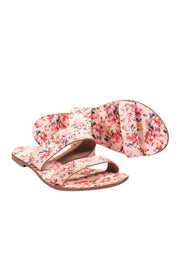 Current Boutique-Joie - Pink Floral Print Double Strap Sandals Sz 7