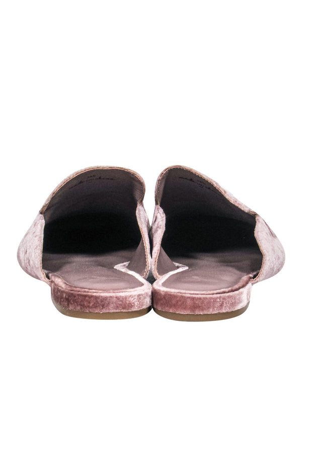 Current Boutique-Joie - Pink Velvet Mules w/ Jeweled Bee & Love Sz 8.5