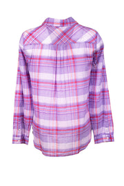 Current Boutique-Joie - Purple & Red Plaid Cotton Top Sz S