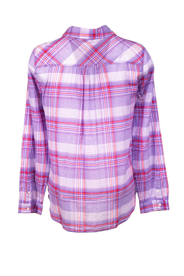 Current Boutique-Joie - Purple & Red Plaid Cotton Top Sz S