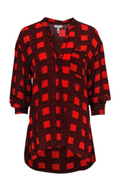 Current Boutique-Joie - Red & Black Plaid Blouse w/ Partial Button Down Sz XS