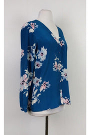 Current Boutique-Joie - Teal Floral Blouse Sz XS