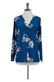 Current Boutique-Joie - Teal Floral Blouse Sz XS