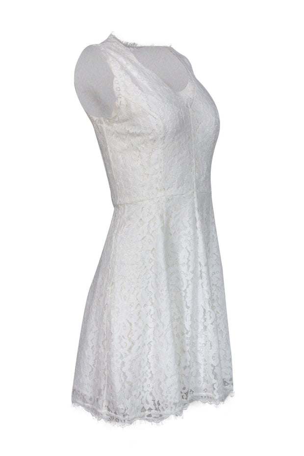 Current Boutique-Joie - White Lace Fit & Flare Dress Sz S