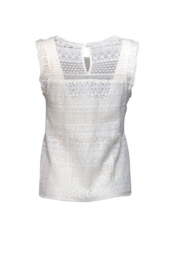 Current Boutique-Joie - White Lace Sleeveless Blouse Sz XS