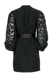 Current Boutique-Jonathan Simkhai - Black Textured Long Sleeve Wrap Dress Sz S