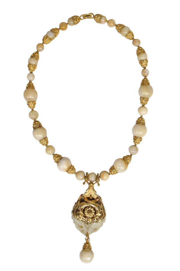 Current Boutique-Jose & Maria Barrera - Gold-Toned Barraco Bauble Necklace w/ Pendant