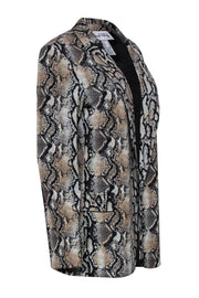 Current Boutique-Joseph Ribkoff - Beige & Black Snakeskin Print Open Blazer Sz 12