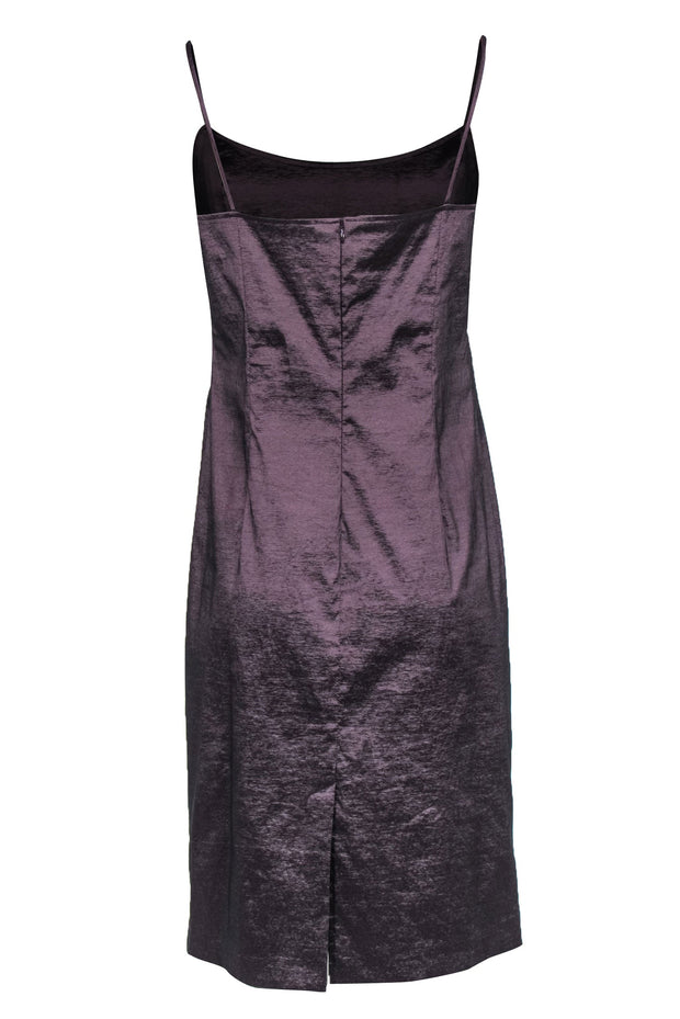 Current Boutique-Joseph Ribkoff - Deep Purple Shiny Satin Slip Dress Sz 12