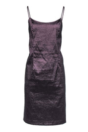 Current Boutique-Joseph Ribkoff - Deep Purple Shiny Satin Slip Dress Sz 12