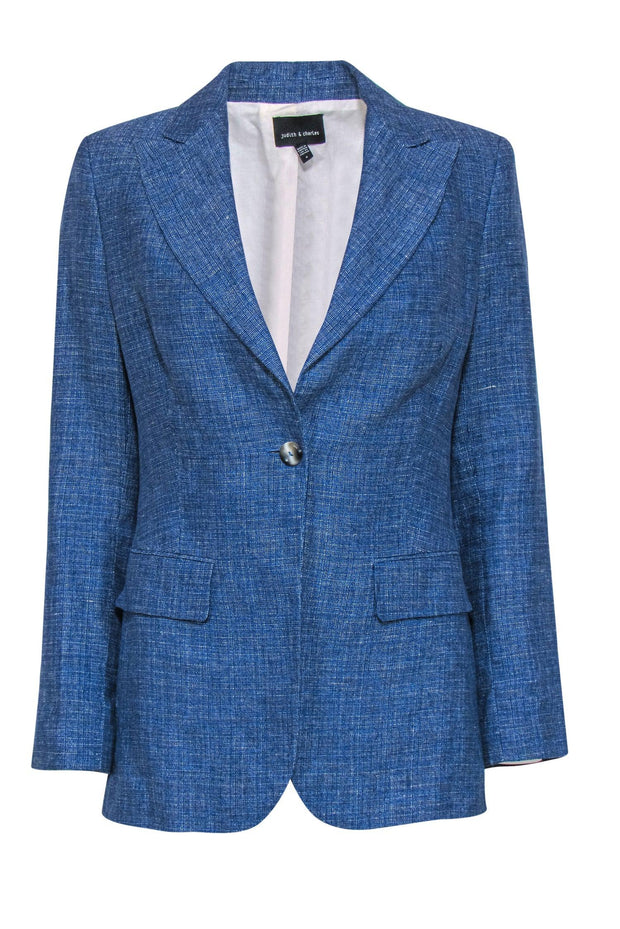 Current Boutique-Judith & Charles - Blue Speckled Linen Blazer Sz 6