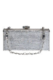 Current Boutique-Judith Leiber - Silver Crystal Box Clutch w/ Mirror & Coin Purse