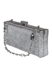 Current Boutique-Judith Leiber - Silver Crystal Box Clutch w/ Mirror & Coin Purse