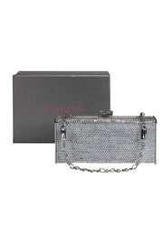 Current Boutique-Judith Leiber - Silver Crystal Box Clutch w/ Mirror & Coin Purse