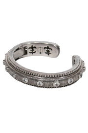 Current Boutique-Judith Ripka - Sterling Silver Engraved Cuff Bracelet w/ Stones