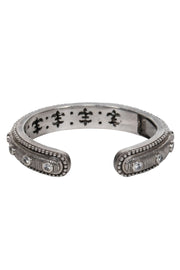 Current Boutique-Judith Ripka - Sterling Silver Engraved Cuff Bracelet w/ Stones