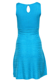 Current Boutique-Julie Brown - Turquoise Textured Knit A-Line Dress Sz M