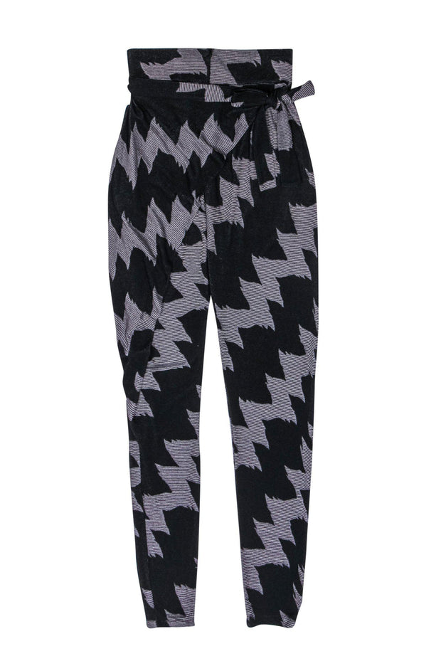 Current Boutique-Just Cavalli - Black & Grey Geometric Knit Pants Sz S