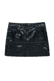 Current Boutique-Just Cavalli - Black Patent Leather Embossed Snakeskin Miniskirt Sz 10