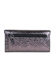 Current Boutique-KENZO - Gunmetal Metallic Logo Embossed Crossbody