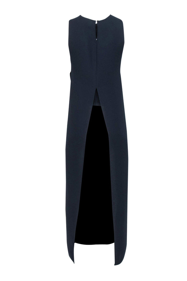 Current Boutique-Kall Meyer - Navy Wool Tank w/ Long Draping Sz 6