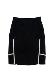 Current Boutique-Karen Millen - Black Pencil Skirt w/ White Trim Sz 6