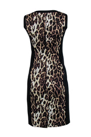 Current Boutique-Karen Millen - Leopard Printed Zip-Up Sheath Dress Sz 6