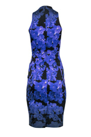 Current Boutique-Karen Millen - Purple & Black Violets Printed Floral Sheath Dress Sz 4