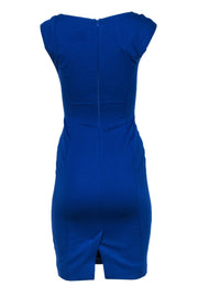 Current Boutique-Karen Millen - Royal Blue Sheath Dress w/ Folded Shoulder Design Sz 4