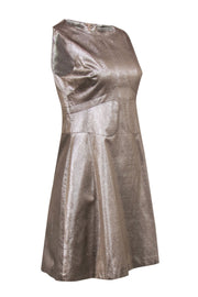 Current Boutique-Karen Millen - Silver Metallic Sleeveless Cocktail Dress Sz 10