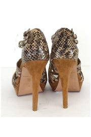 Current Boutique-Karen Millen - Tan Snakeskin Leather Embossed Heels Sz 8