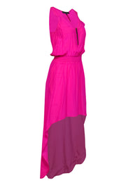 Current Boutique-Karina Grimaldi - Hot Pink Silk High-Low Dress Sz S