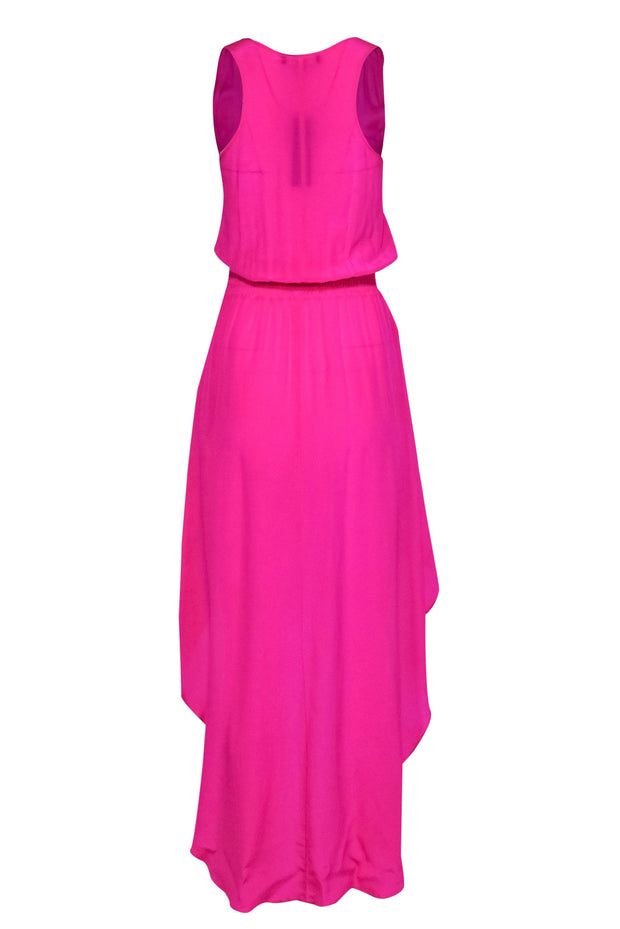 Current Boutique-Karina Grimaldi - Hot Pink Silk High-Low Dress Sz S