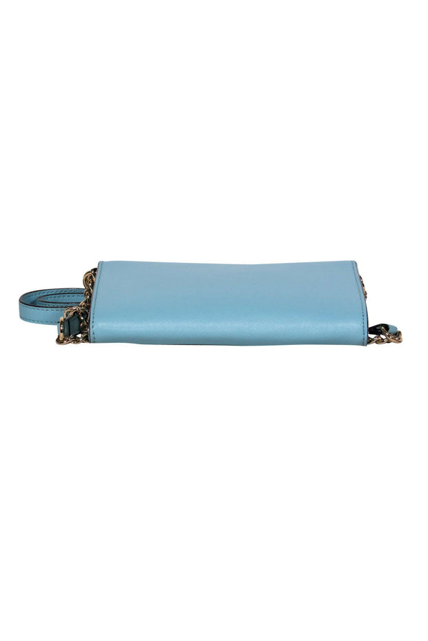 Current Boutique-Kate Spade - Baby Blue Leather Envelope Crossbody Mini Bag