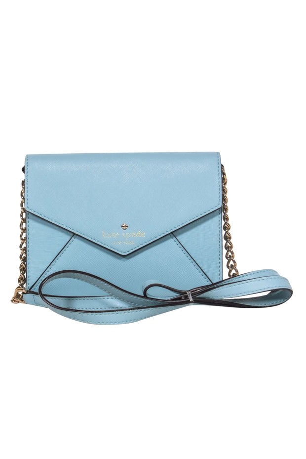 Current Boutique-Kate Spade - Baby Blue Textured Mini Envelope Crossbody