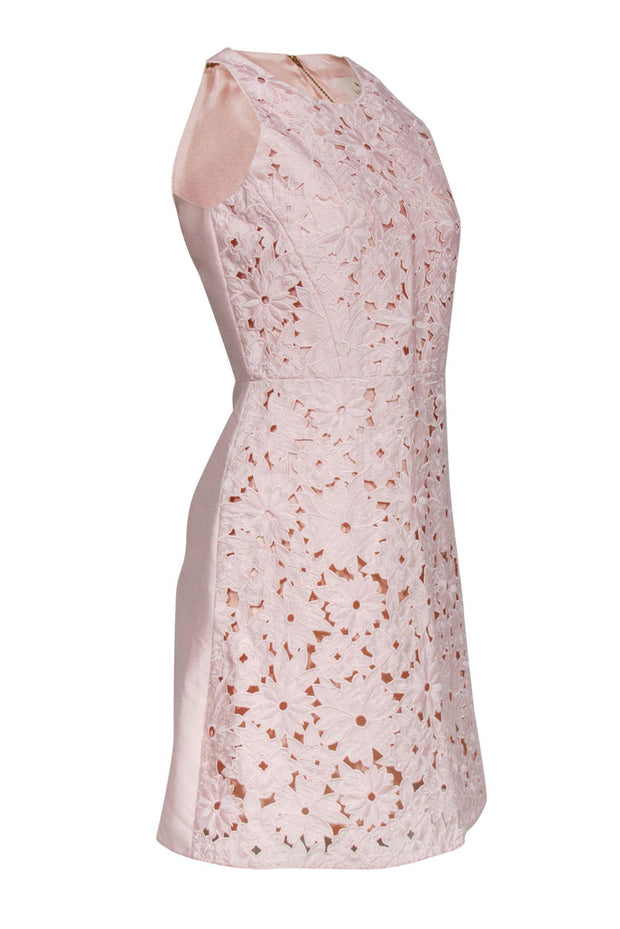 Current Boutique-Kate Spade - Baby Pink Eyelet Floral A-Line Dress Sz 4