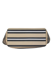 Current Boutique-Kate Spade - Beige & Black Striped Leather Tote