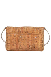 Current Boutique-Kate Spade - Beige Cork-Style Gold Metallic Fold-Over Crossbody