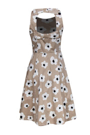 Current Boutique-Kate Spade - Beige Floral Print Sleeveless A-Line Dress w/ Back Cutout Sz 6