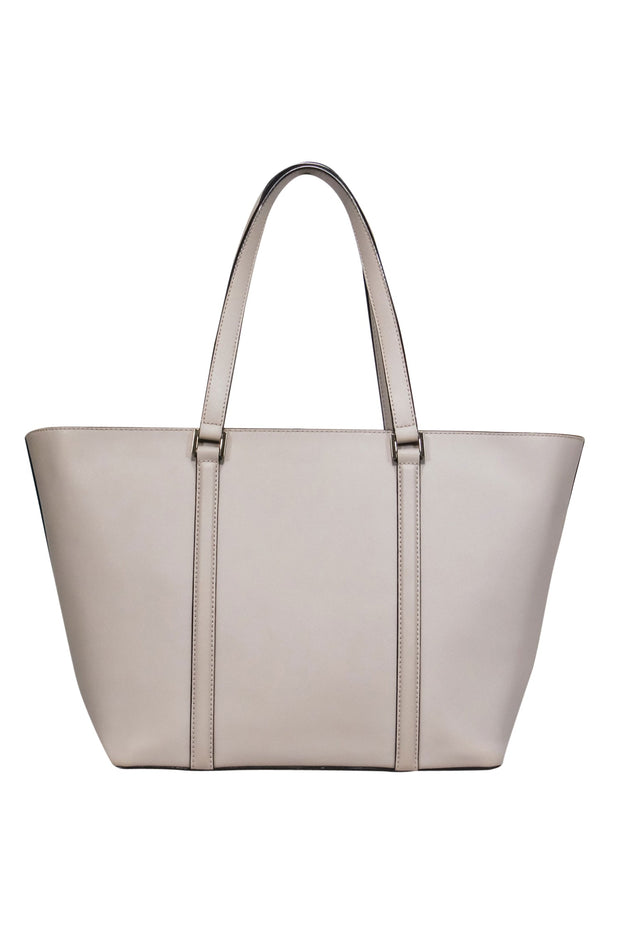 Current Boutique-Kate Spade - Beige Textured Large Zippered Tote Bag