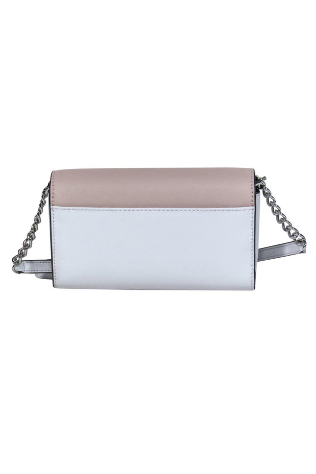 Current Boutique-Kate Spade - Beige & White "Cameron Small" Flap Crossbody